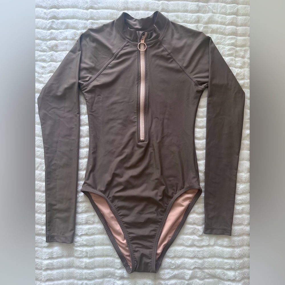 Madewell Second Wave Rash Guard One-Piece Swimsuit